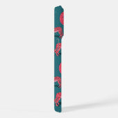 Grünlich-blauer Boho-Gepard und rosa Mond-Handyhül iPhone Hülle (Rechte Seite)