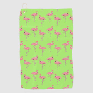 Grünliche Flamingos Muster Golfhandtuch