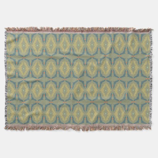 Grünliches Retro-Vintage-Muster Decke (Vorderseite)