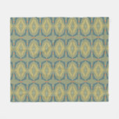 Grünliches Retro-Vintage-Muster Fleecedecke (Vorderseite (Horizontal))