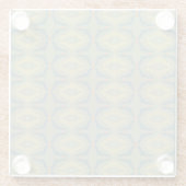 Grünliches Retro-Vintage-Muster Glasuntersetzer (Rückseite)