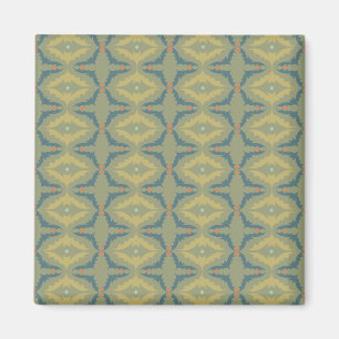 Grünliches Retro-Vintage-Muster Magnet