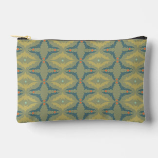 Grünliches Retro-Vintage-Muster Zubehörtasche