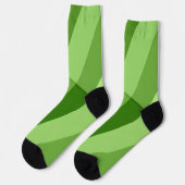Grünlichgrüne geometrische Linien Socken (Linkes Detail)