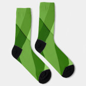 Grünlichgrüne geometrische Linien Socken (Rechts)