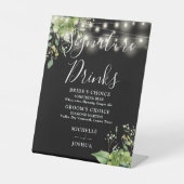 Grünlichter Schwarz-Weiß-Signatur-Getränke Sockelschild (Vorderseite)