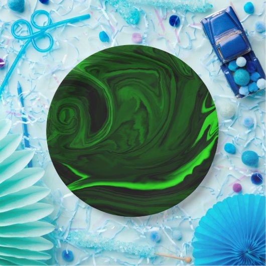 Grünmalachit Pappteller (Party)