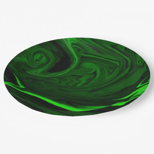Grünmalachit Pappteller (Schrägansicht)