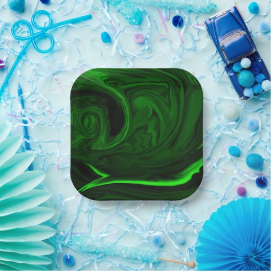 Grünmalachit Pappteller (Party)