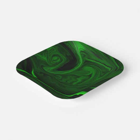 Grünmalachit Pappteller (Gewinkelt)