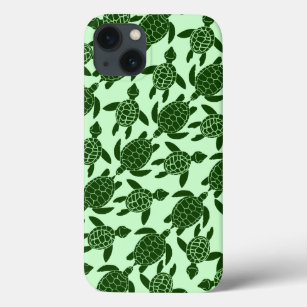 Grünmeerschildkröte Hübsches Tiermuster iPhone 13 Hülle