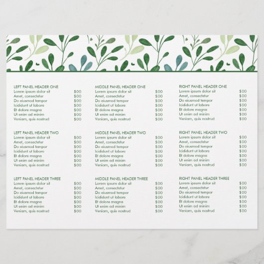 Grünmuster Moderne Trifold Broschüre (Rückseite)