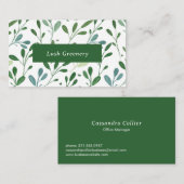 Grünmuster Moderne Visitenkarte (Vorne/Hinten)