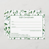 Grünmuster Modernes Geschenkgutachten (Vorne/Hinten)