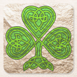 Grün'n-Goldceltic-Kleeblatt Rechteckiger Pappuntersetzer