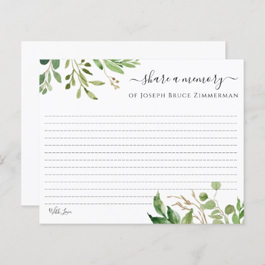 Grünname Freigeben einer Memory Editable Card (Vorne/Hinten)