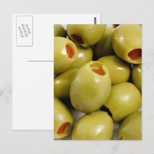 Grünoliven Postkarte (Vorne/Hinten)