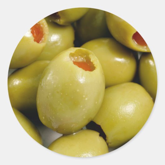 Grünoliven Runder Aufkleber (Vorderseite)