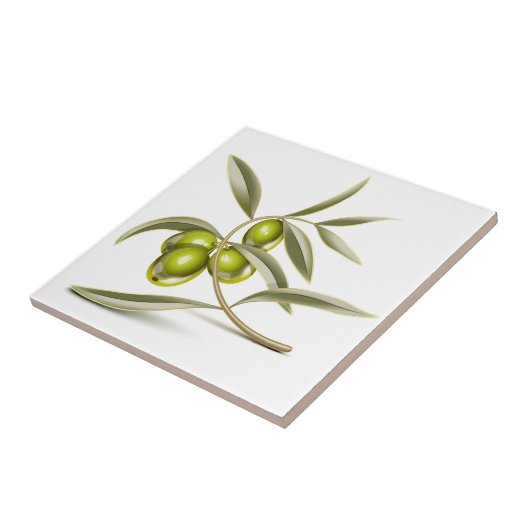 Grünolivenzweig Fliese (Seite)