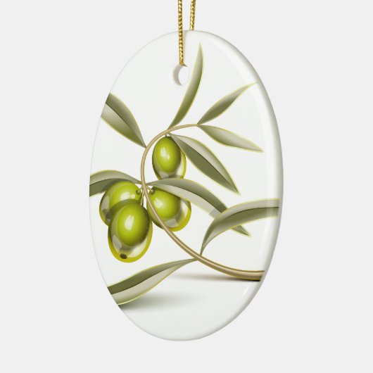 Grünolivenzweig Keramikornament (Links)