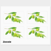 Grünolivenzweig Rechteckiger Aufkleber (Blatt)