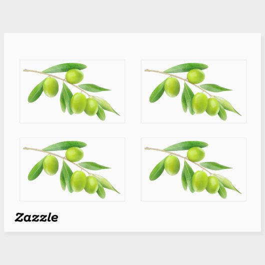 Grünolivenzweig Rechteckiger Aufkleber (Blatt)