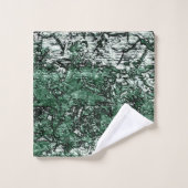 Grünölstruktur auf Stöcken und Fäden Badhandtuch Set (Waschlappen)