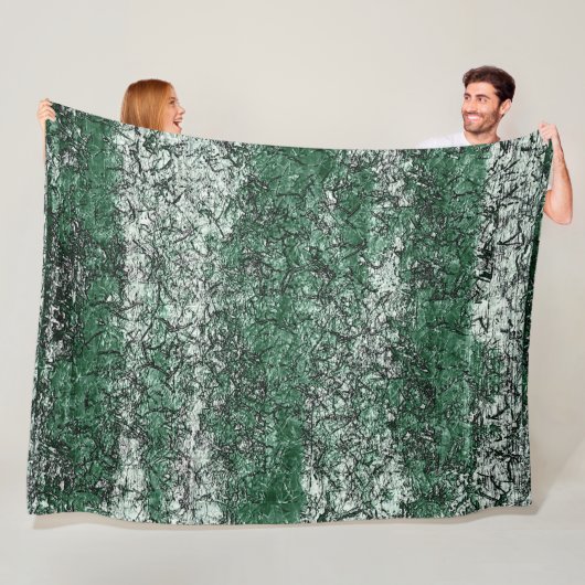 Grünölstruktur auf Stöcken und Fäden Fleecedecke (Beispiel)