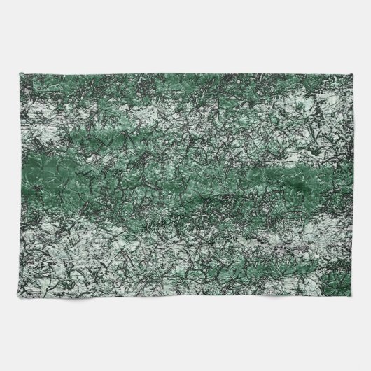 Grünölstruktur auf Stöcken und Fäden Geschirrtuch (Horizontal)