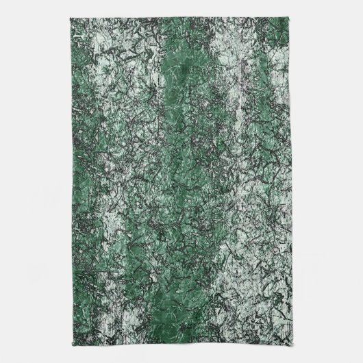 Grünölstruktur auf Stöcken und Fäden Geschirrtuch (Vertikal)
