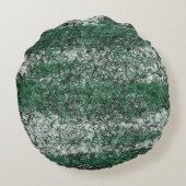 Grünölstruktur auf Stöcken und Fäden Rundes Kissen (Rückseite)