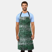 Grünölstruktur auf Stöcken und Fäden Schürze (Getragen)