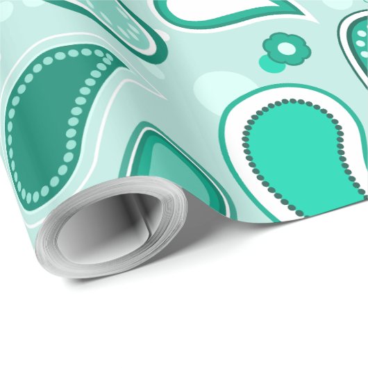 Grünpaisley-Packpapier Geschenkpapier (Rolleneckpunkt)