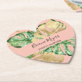 Grünpalme Blätter Gold Peach Tropical Untersetzer (angewinkelt)