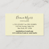 Grünpalme Blätter Gold Tropic Yellow Visitenkarte (Rückseite)