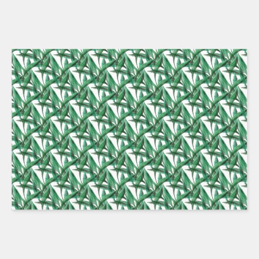 Grünpalme Blätter Transparente Wasserfarbe (Vorderseite 2)