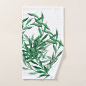 Grünpalme Blätter Transparente Wasserfarbe Badhandtuch Set (Handtuch)
