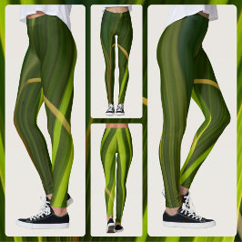 Grünpalmenfronten Naturtropische Abstrakt Leggings