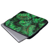Grünpalmenmuster Blätter Laptopschutzhülle (Vorne Knopf)
