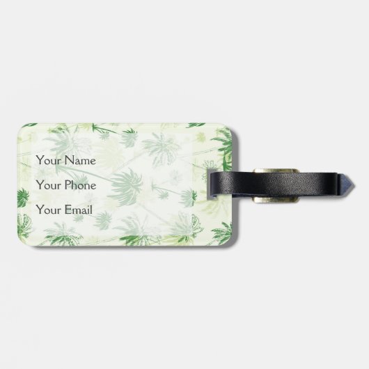 Grünpalmenmuster Gepäckanhänger (Rückseite horizontal)