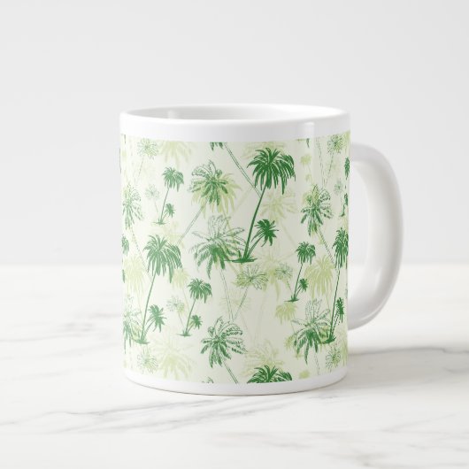 Grünpalmenmuster Jumbo-Tasse (Vorderseite Rechts)