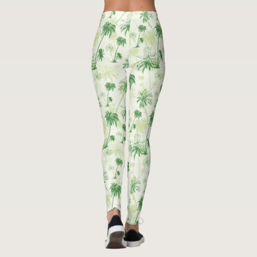 Grünpalmenmuster Leggings (Rückseite)