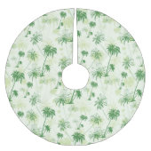 Grünpalmenmuster Polyester Weihnachtsbaumdecke (Vorderseite)