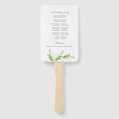 Grünpapier für Hochzeitsfan Fächer (Rückseite)