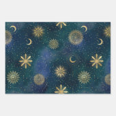 Grünpapier für mystische Himmelskörper Geschenkpapier Set (Vorderseite 3)