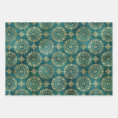 Grünpapier für mystische Himmelskörper Geschenkpapier Set (Vorderseite)