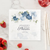 Grünpapier von Dusty Blue Floral Brautparty Serviette (Beispiel)