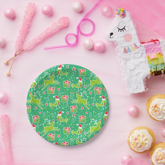 Grünpapierteller für Rentiere Pappteller (Party)