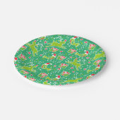 Grünpapierteller für Rentiere Pappteller (Schrägansicht)