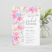 Grünpastellwilde Blume Frühjahr Brautparty Einladung (Stehend Vorderseite)